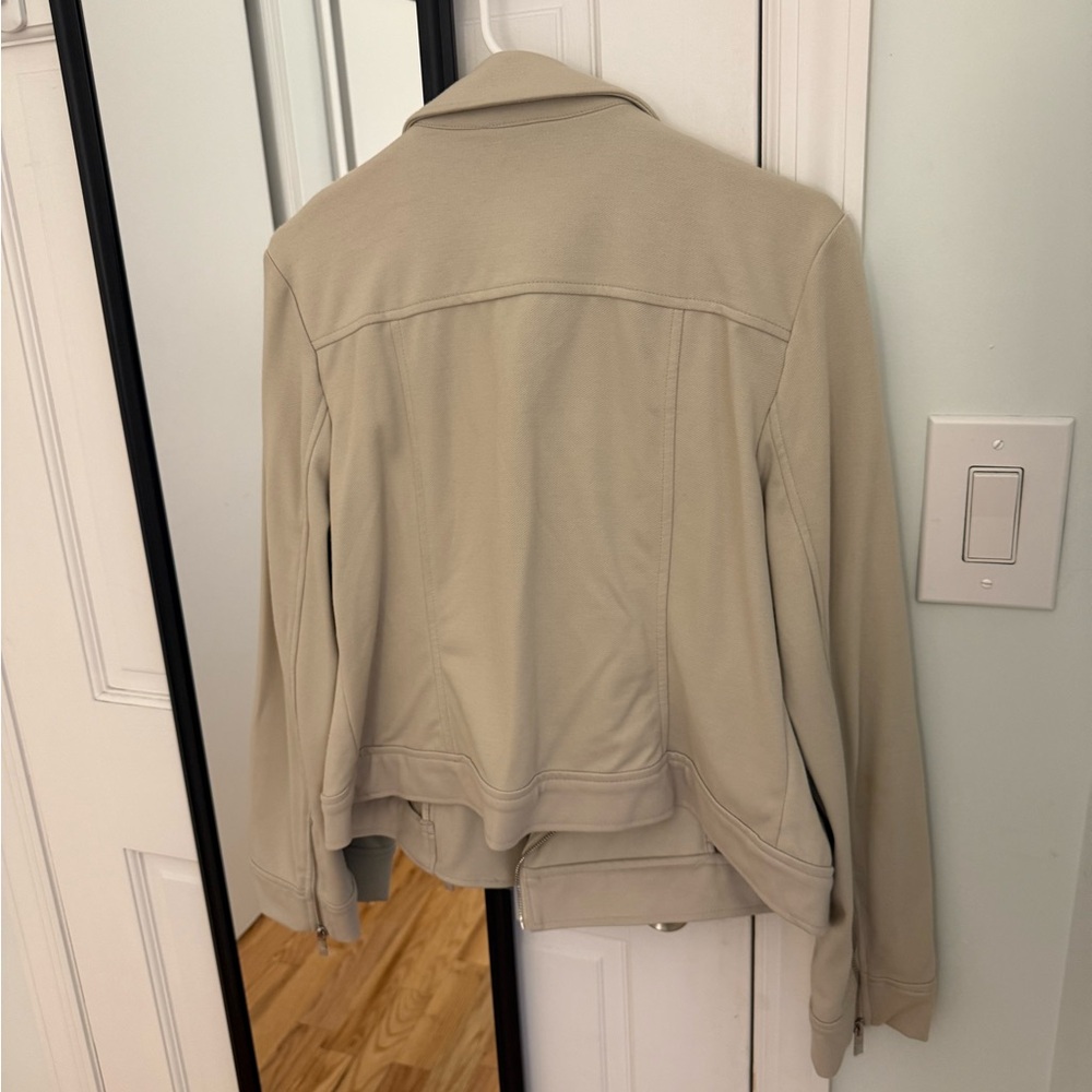 T Tahari Tan Jacket Asymmetrical Moto Design - Picture 2 of 5